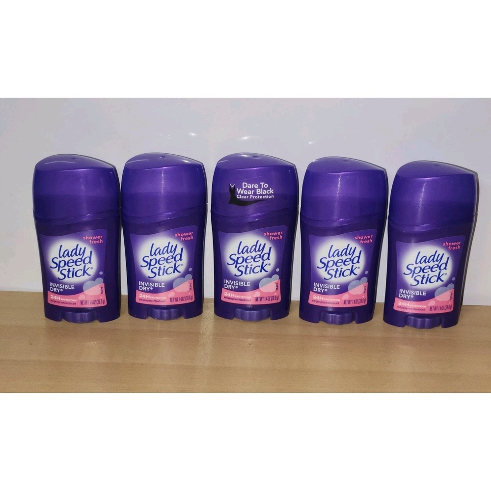5 pack - Lady Speed Stick Antiperspirant Invisible Dry‎ SHOWER FRESH 1.4 Oz each